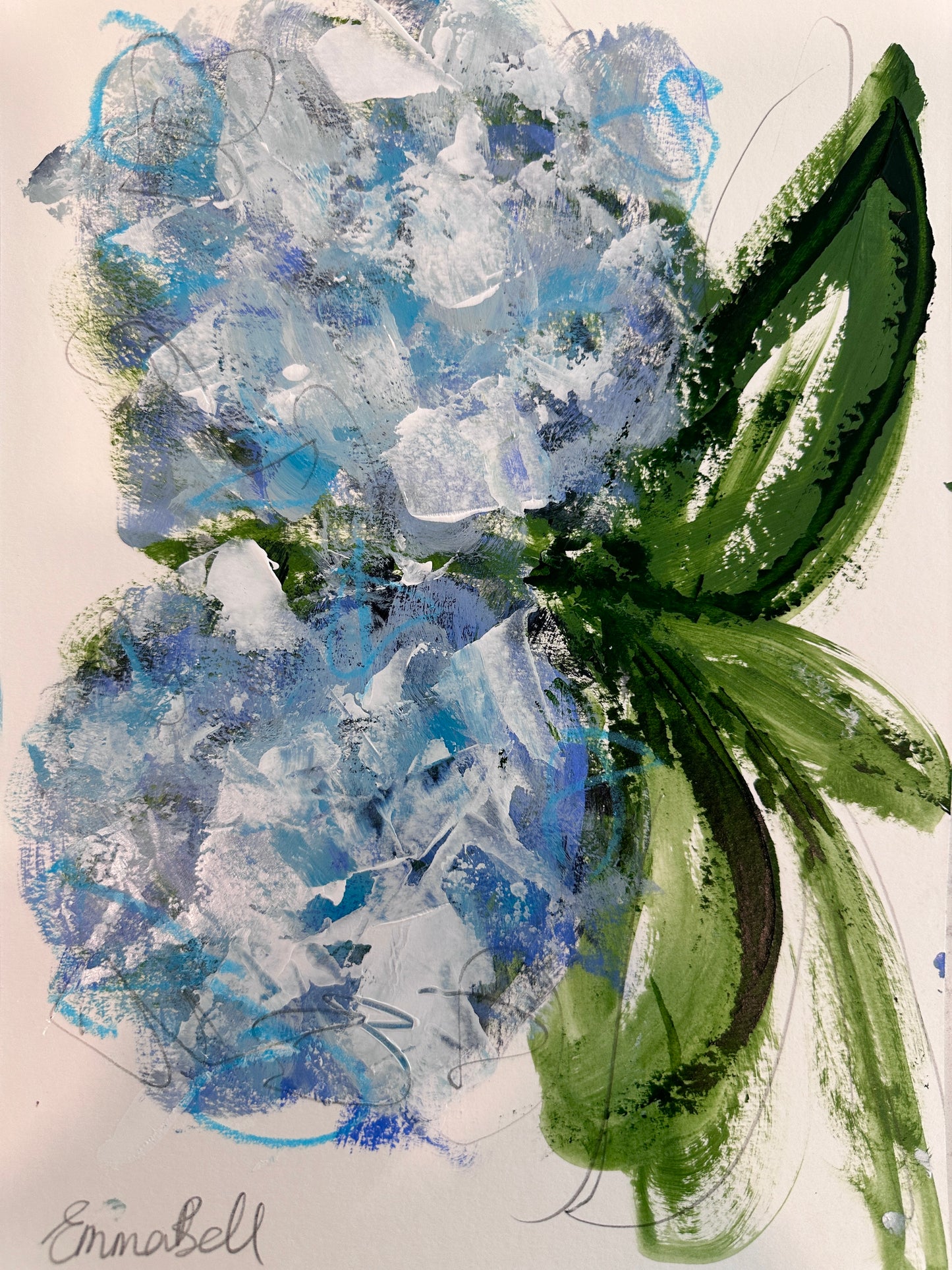 Small hydrangea painting