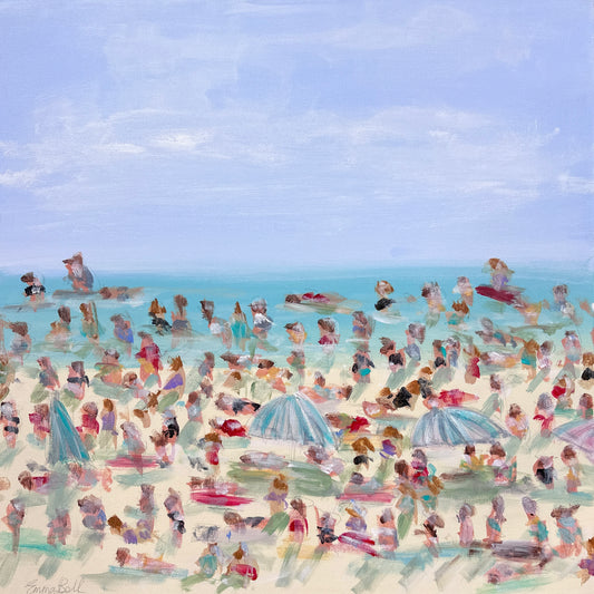 Beach Painting Commission 24”x24” final balance